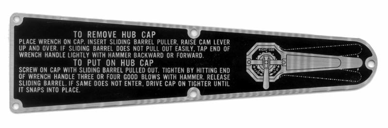 Hub Cap Wrench Plate