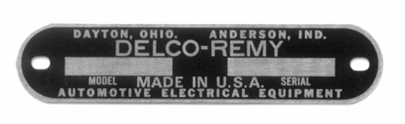 Delco-Remy Oval Plate