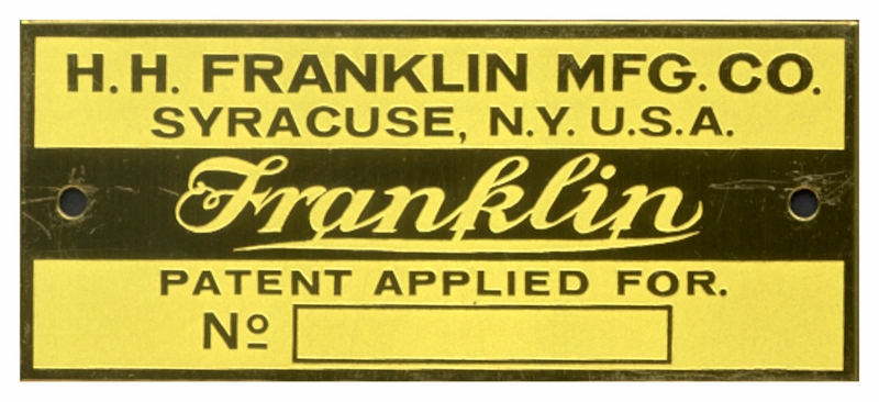 Franklin Serial Plate