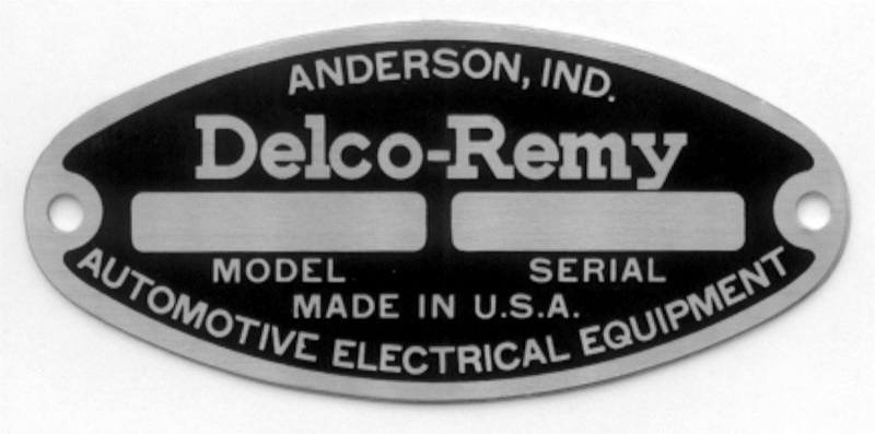 Delco-Remy Large Oval Plate