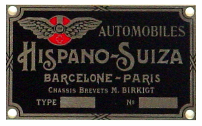 Hispano-Suiza Paris Plate — Chrome