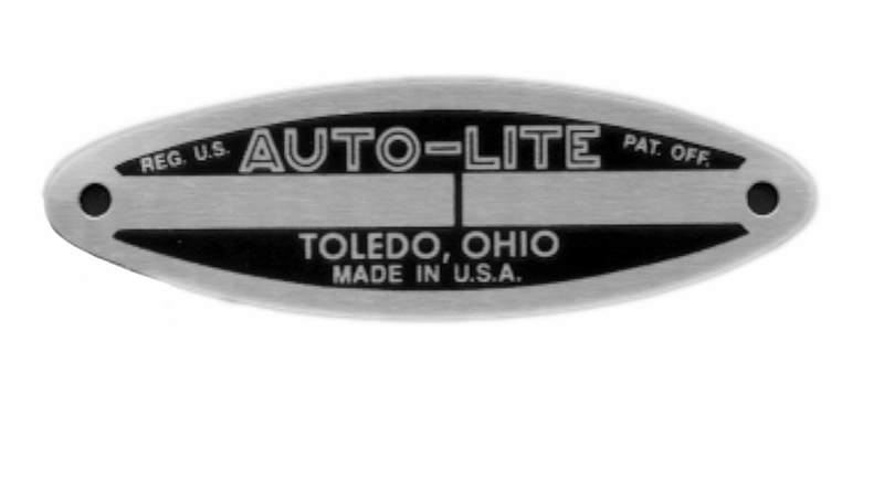 Auto-Lite Small Oval Plate