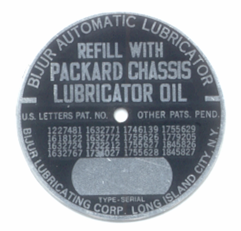 Packard Bijur Plate